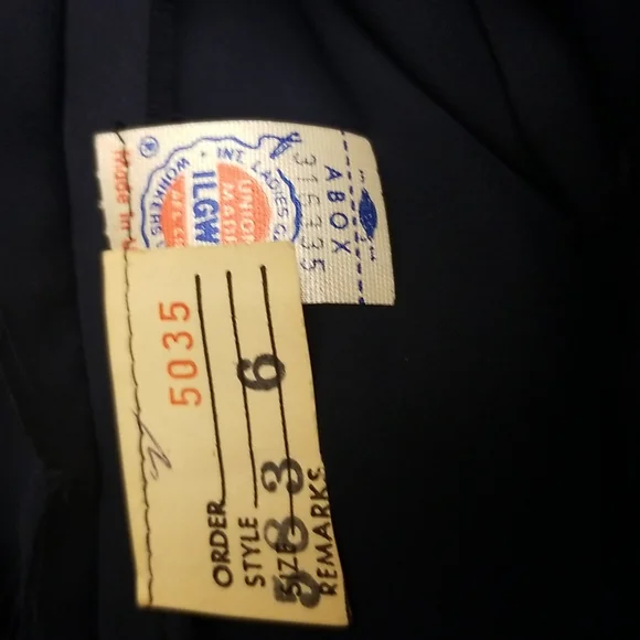 Stunning Vintage Navy Ruffled Dress - Picture 15 of 15